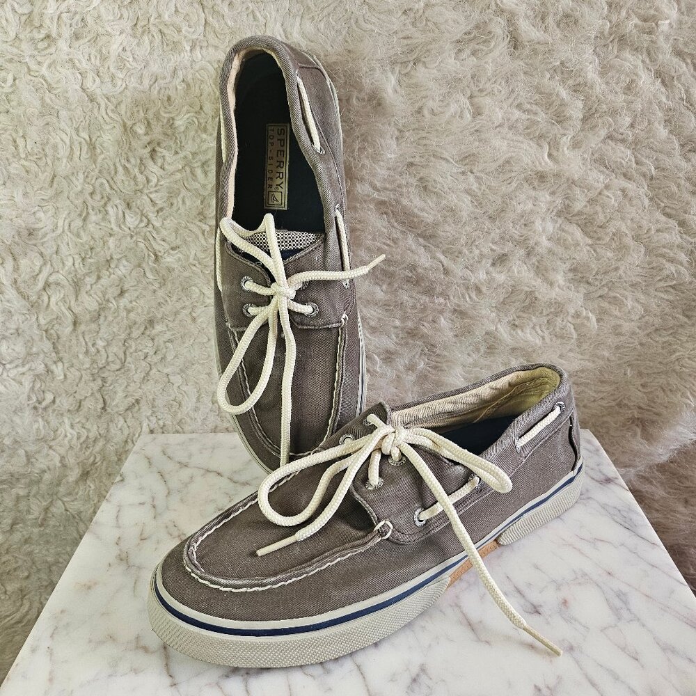 Sperry Top-Sider  0777867 Men's Halyard Gray Casual Low Top Boat Shoes Size 9M